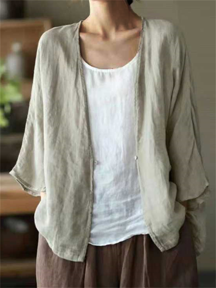 Oversize A Line Comfy Flowy Woven Kimono