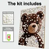 DIY Pearl Painting Brown Bear for Home Decor with Frame(30x40cm)