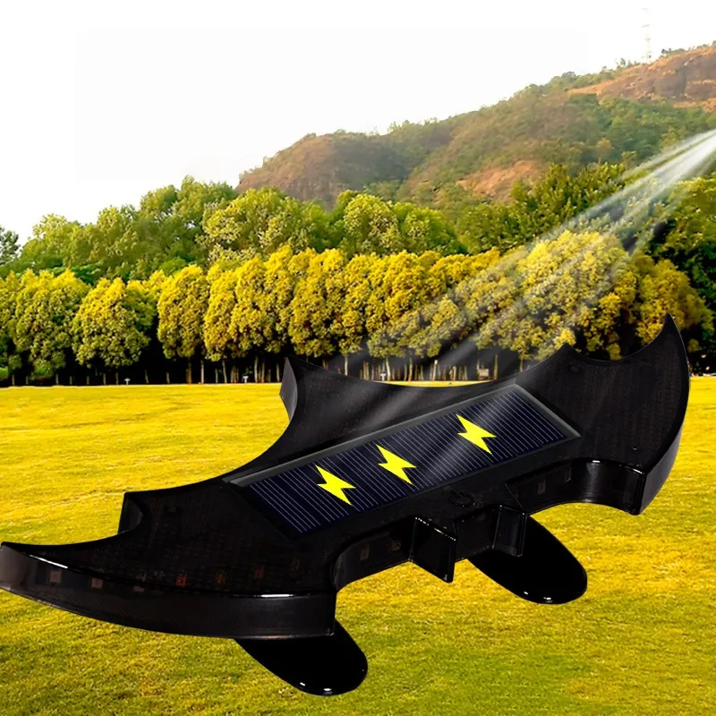 Solar-powered LED batwing lights