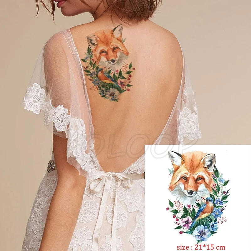 Waterproof Temporary Tattoo Sticker angry wolf mountain tatoo water transfer fake tatoo flash tatto Woman Man kid 14.8*21 cm