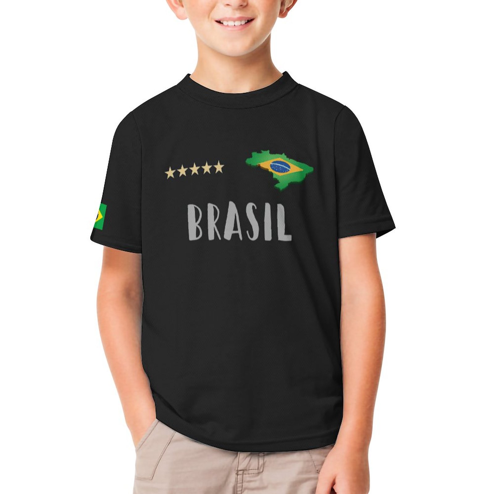 Brazil Flag Kids Full Print T-shirt