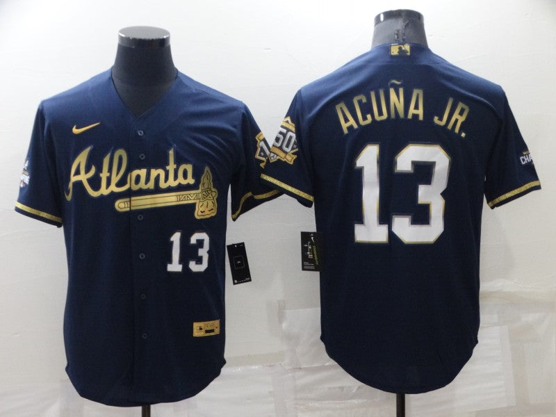 Men's Atlanta Braves Ronald Acu?a Jr. #13 Navy Fashion Stitched Jersey mysite