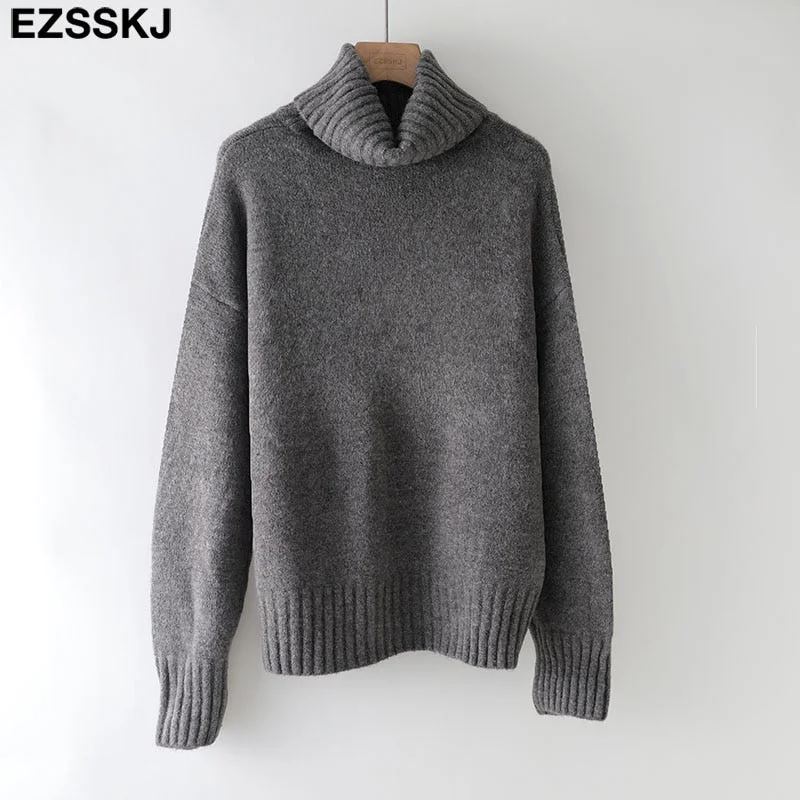 autumn Winter casual cashmere oversize thick Sweater pullovers Women 2021 loose Turtleneck women's sweaters jumper
