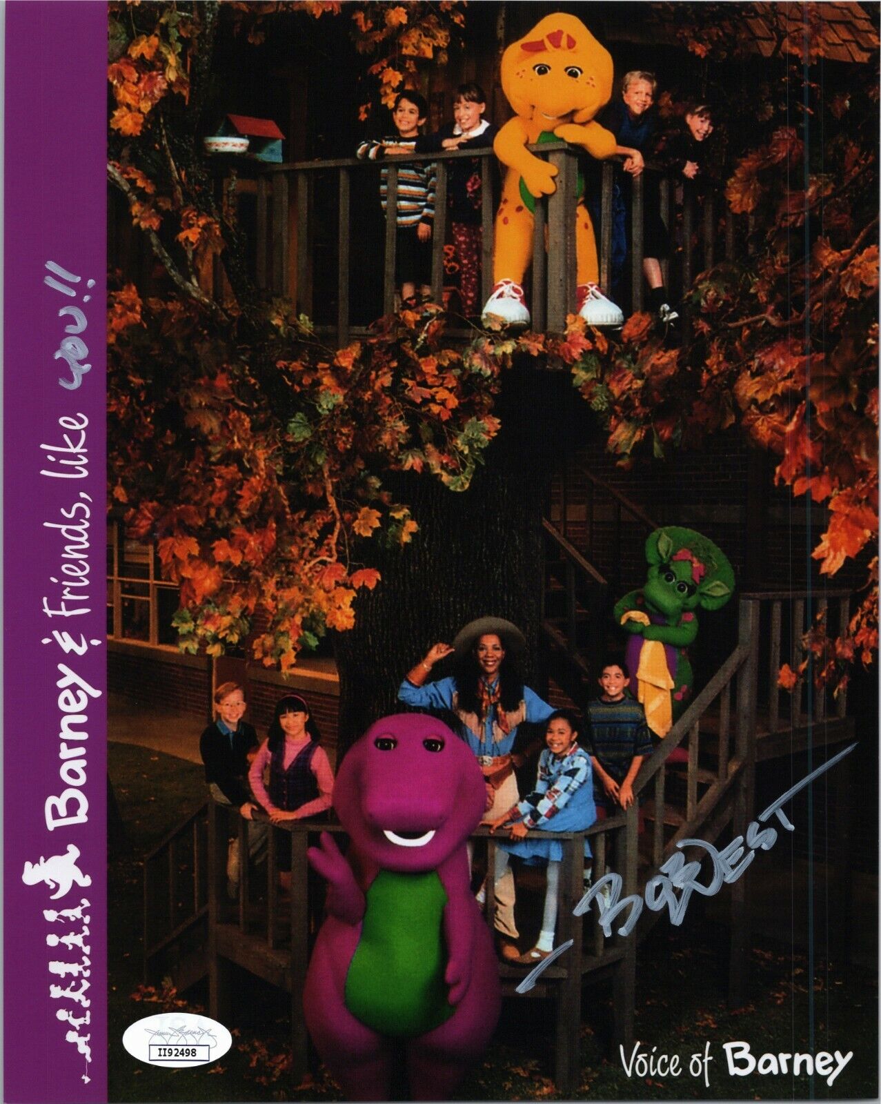 BOB WEST Authentic Hand-Signed BARNEY THE DINOSAUR