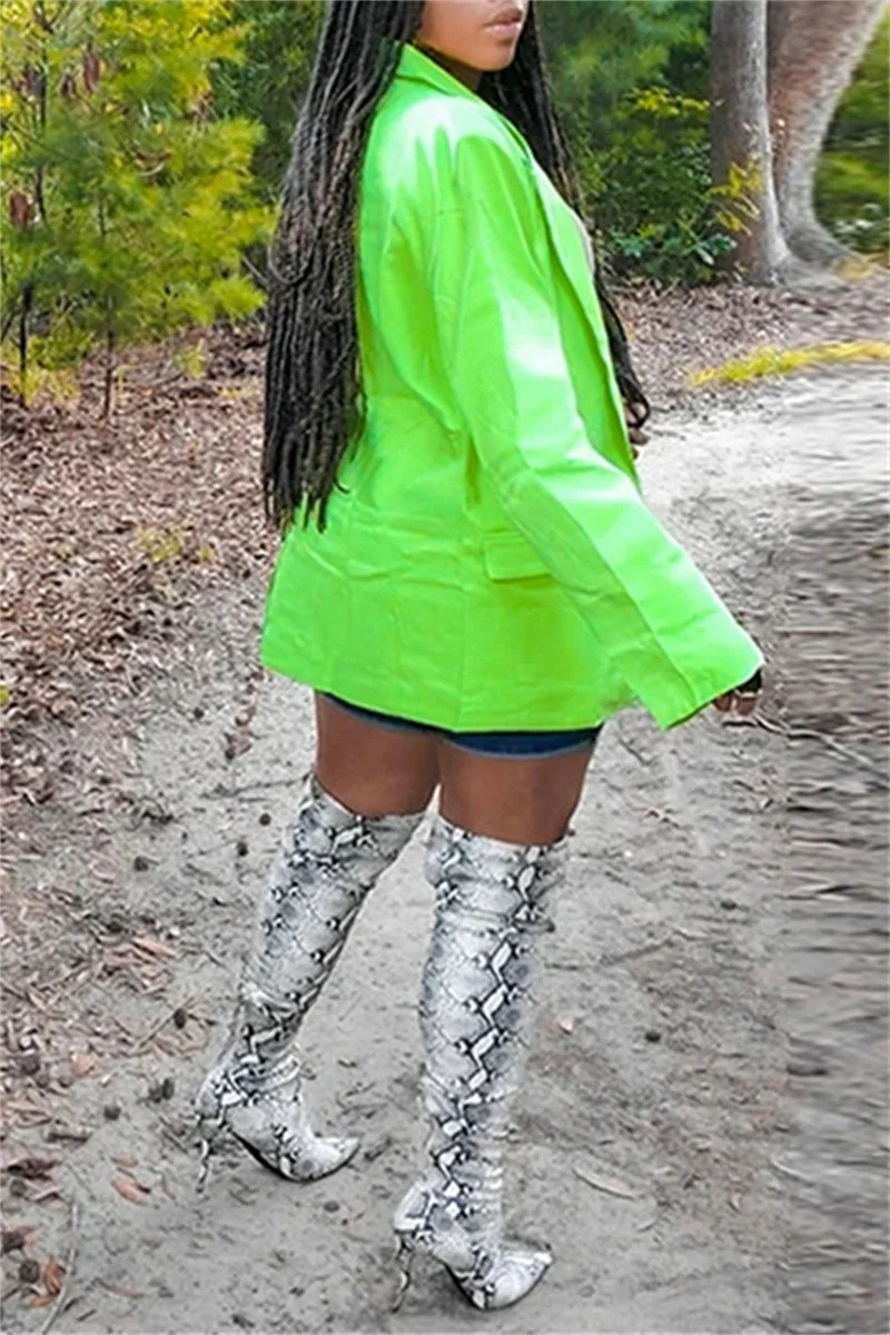 Fashion Casual Solid Cardigan Turn-back Collar Outerwear