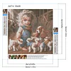 Vie d’animaux de compagnie fille-plein diamant rond peinture-30 * 30cm