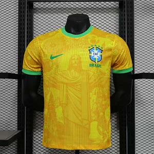 2024 Player Version Brazil Special Edition Jesus Yellow Football Shirt 1:1 Thai Quality