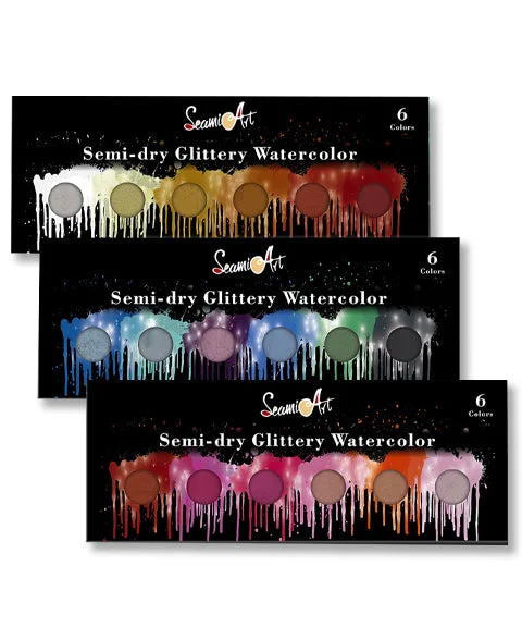 6 Colors Glittery Watercolor Artist Paint-Himinee.com