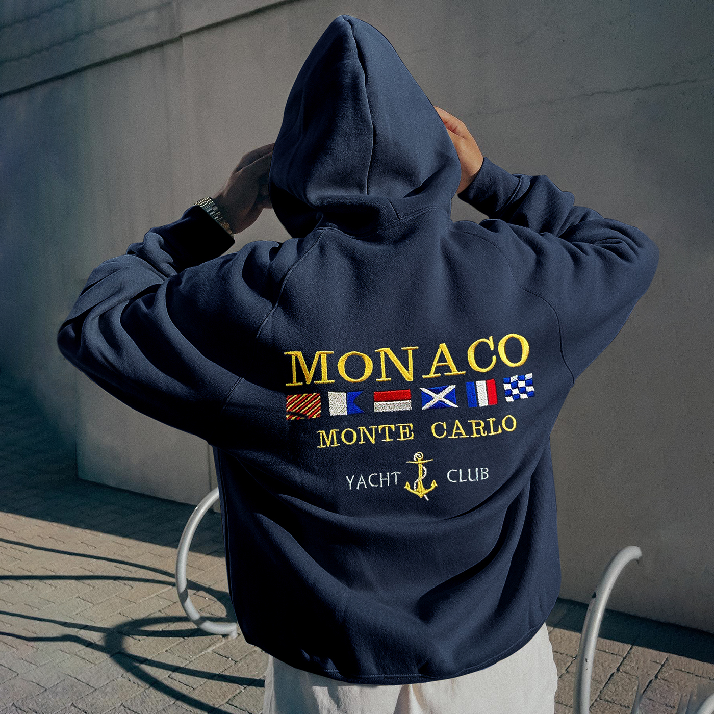 Vintage Casual Monaco Monte Carlo Yacht Club Hoodie / [blueesa] /