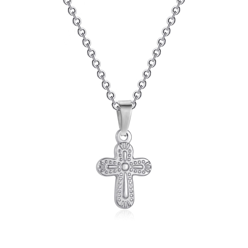 Stainless Steel 18K Gold Plated Minimalist Plating Inlay Cross Zircon