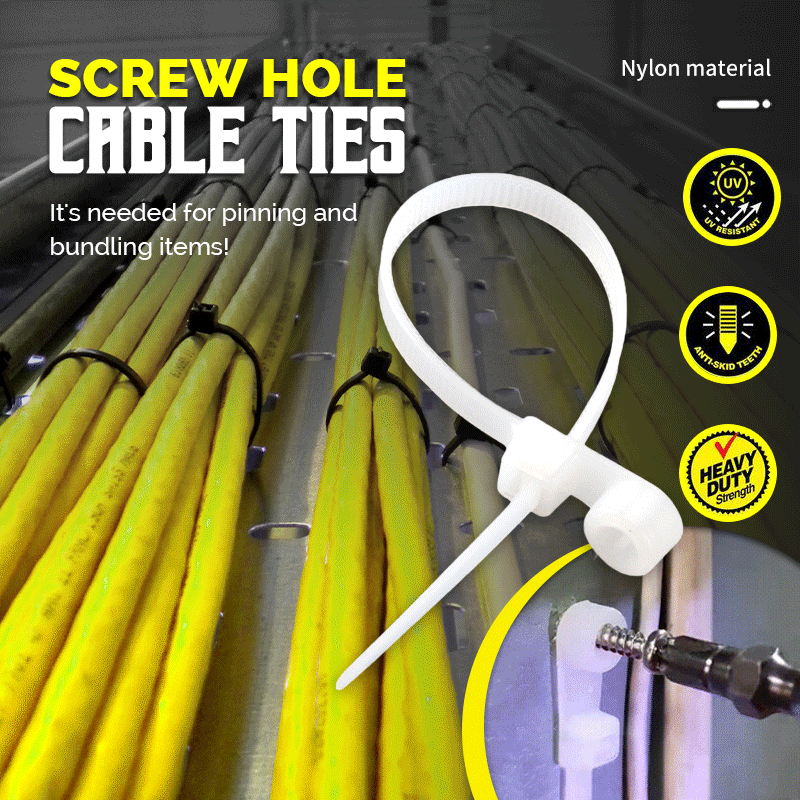 Screw Hole Cable Ties（100 pcs/ Pack）