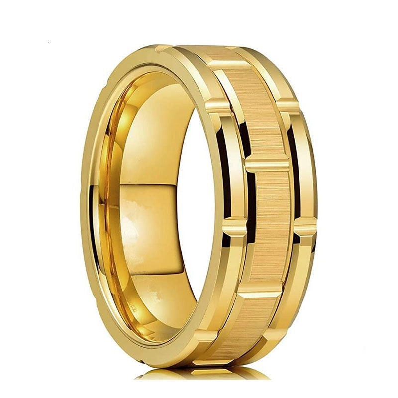 Baosheng Supply 8mm Titanium Steel Ring Groove Three-in-one Combination Men’s Stainless Steel Fashion Ring
