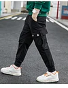 Kid Boys Casual Sports Long Thin Pants Teenage Cargo Pants