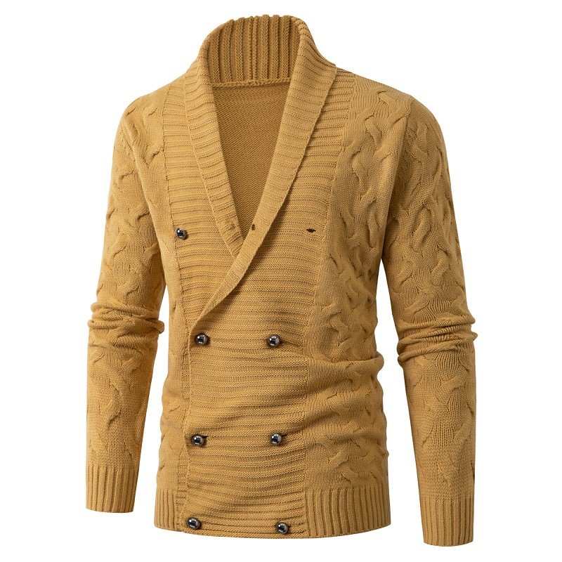 Solid color thick knitted cardigan jacket