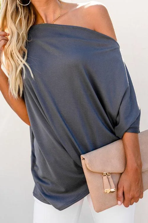 Off Shoulder Casual Loose Top