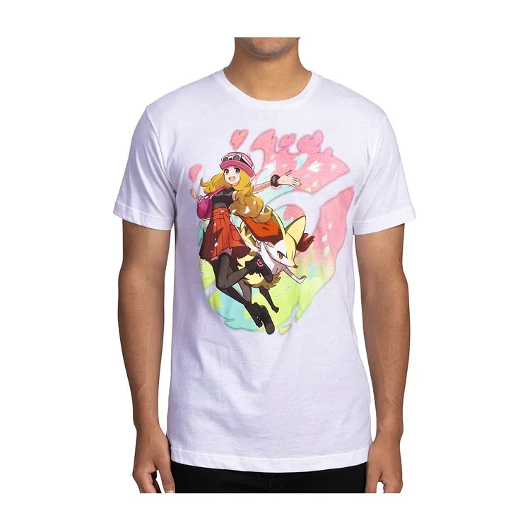 Serena Pokémon Trainers White Relaxed Fit Crew Neck T-Shirt - Adult