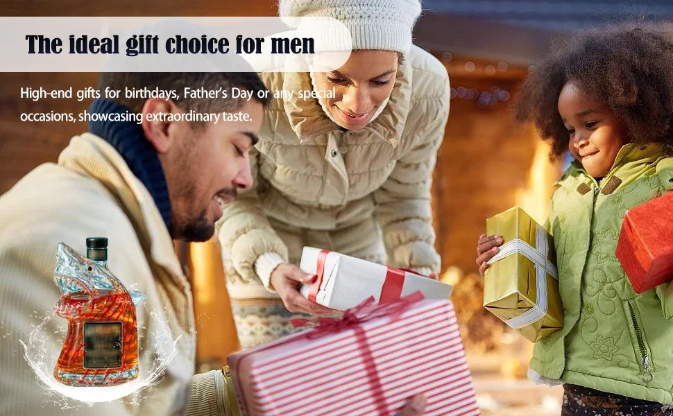 Tegooe Shark Head Whiskey Decanter - Clear Glass Novelty Liquor Dispenser for Spirits