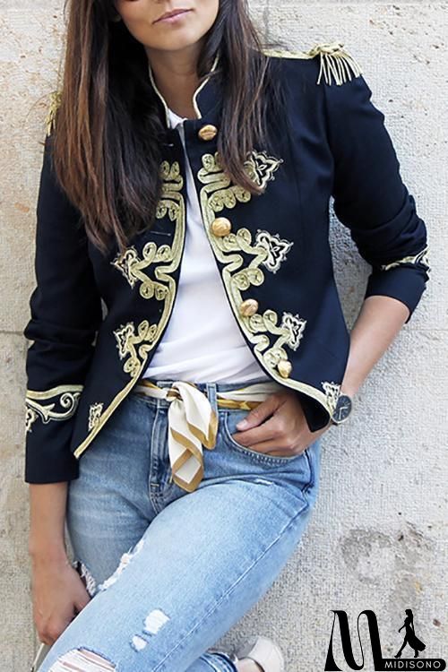 MidiSono - Embroider Short Coat