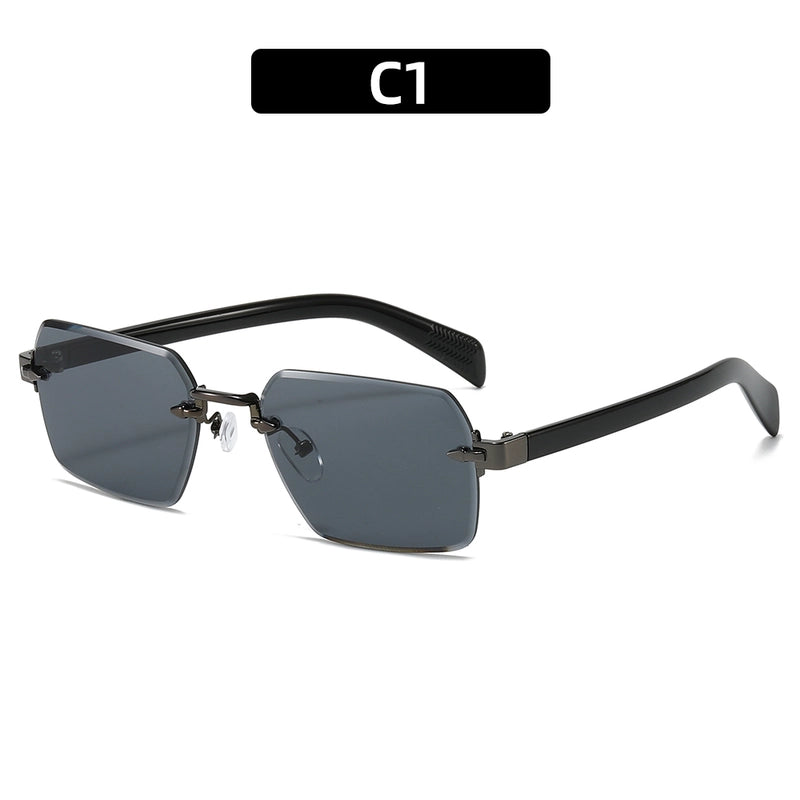 Business Retro Sunglasses Pc Square Frameless Men's Sunglasses