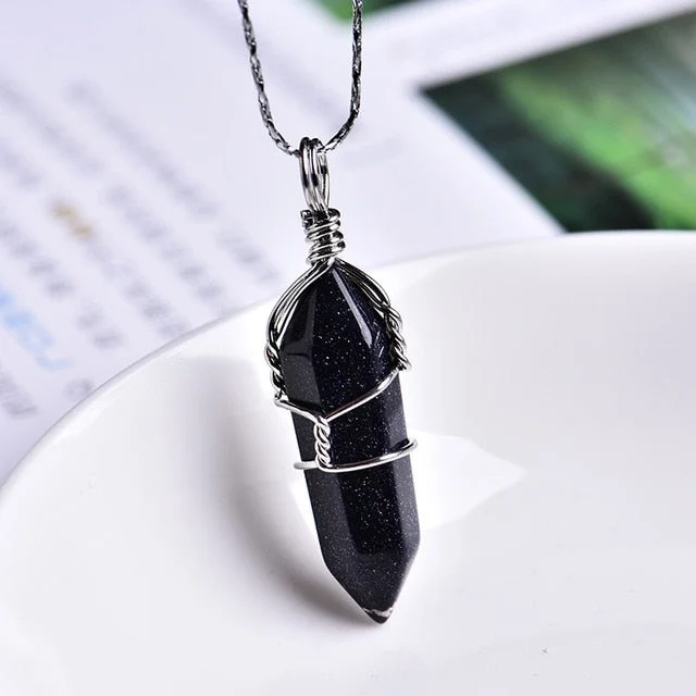 1PC Natural Crystal Mineral Ornament Amethyst Crystal Point Pendant Couple Pendant Necklace Pendant DIY Gift Jewelry