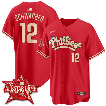 Men's Philadelphia Phillies #12 Kyle Schwarber Red 2026 MLB All-Star Jersey 647Q