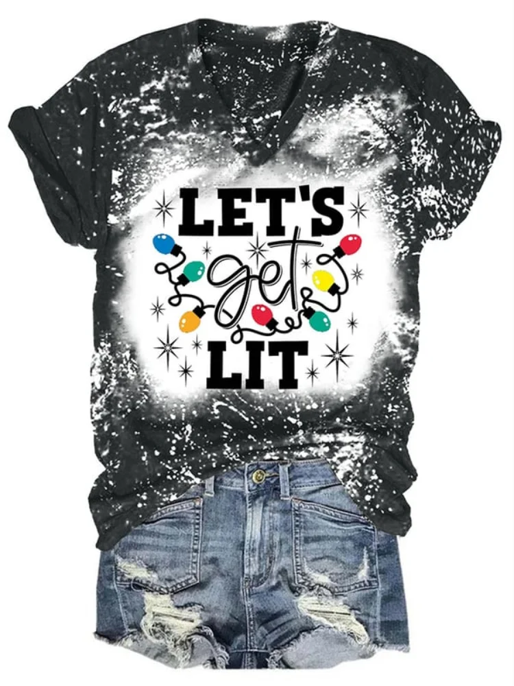 Wearshes Let's Get It Print Tie Dye Short Sleeve T Shirt