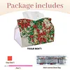 Christmas Poinsettia Butterfly 24cm DIY Diamond Painting Rhinestones Decorative Tissue Box Reusable Crystal Mosaic PU Tissue Holder for Home Car Desk Decoration Craft