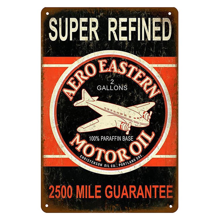 Aero Eastern Motor Oil - Vintage Tin Signs/Wooden Signs - 7.9x11.8in & 11.8x15.7in