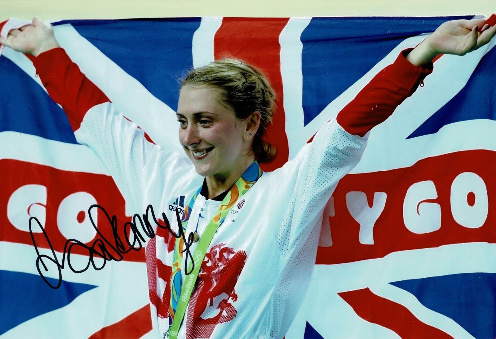 Laura Kenny Signed 12X8 Photo Poster painting London 2012 Tokyo 2020 Rare Signature AFTAL COA