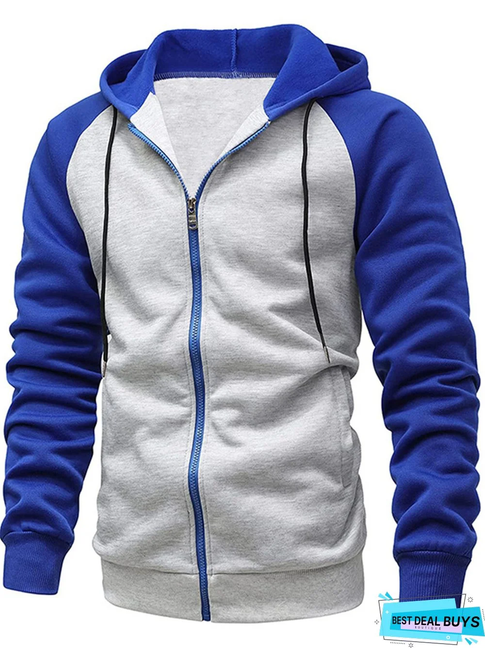 Men's Color Blocking Fashion Raglan Sleeve Casual Sports Coat