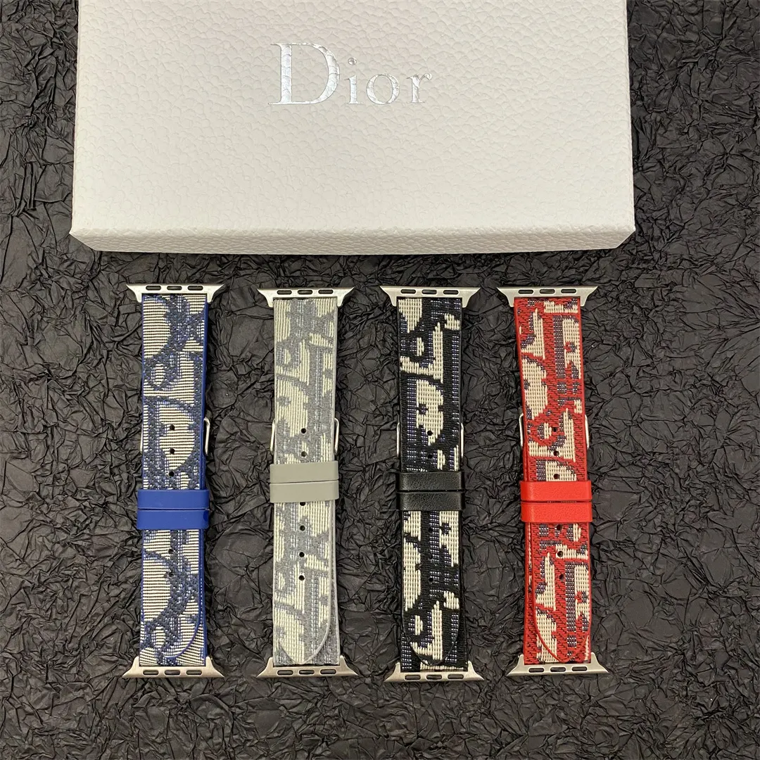 Christian Dior Premium Jacquard Fabric Apple Watch Full Series Replacement Straps