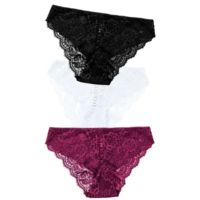 3pcs Sexy Lace Panty Women Briefs Panties Women Low Waist Lingerie Underwear Female Sexy Iminates L XL XXL Underpant 8 Colors