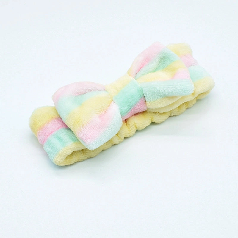 Fashion Stripe Polka Dots Flannel Bowknot Hair Band 1 Piece