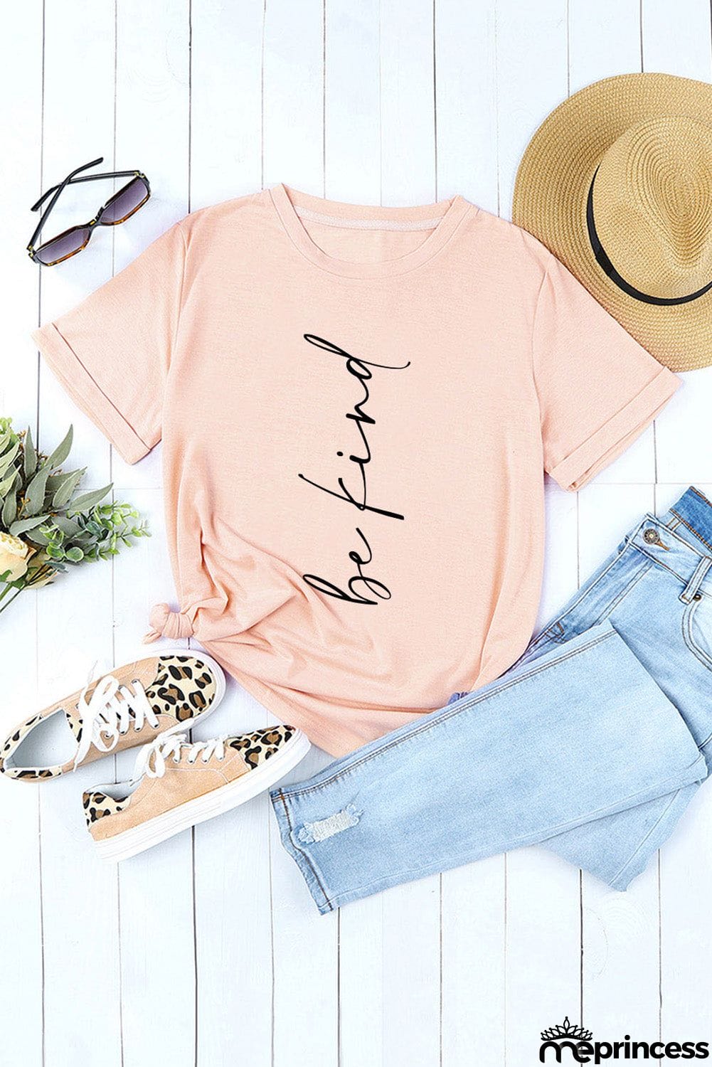 BE KIND Graphic Round Neck Short Sleeve Tee