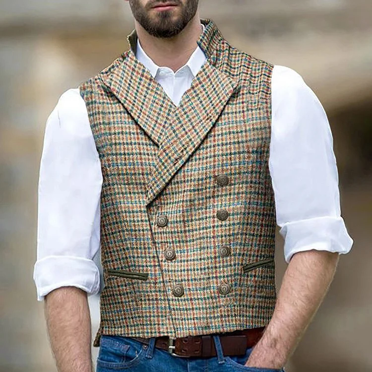 Fashion Casual Khaki Gentleman Vest
