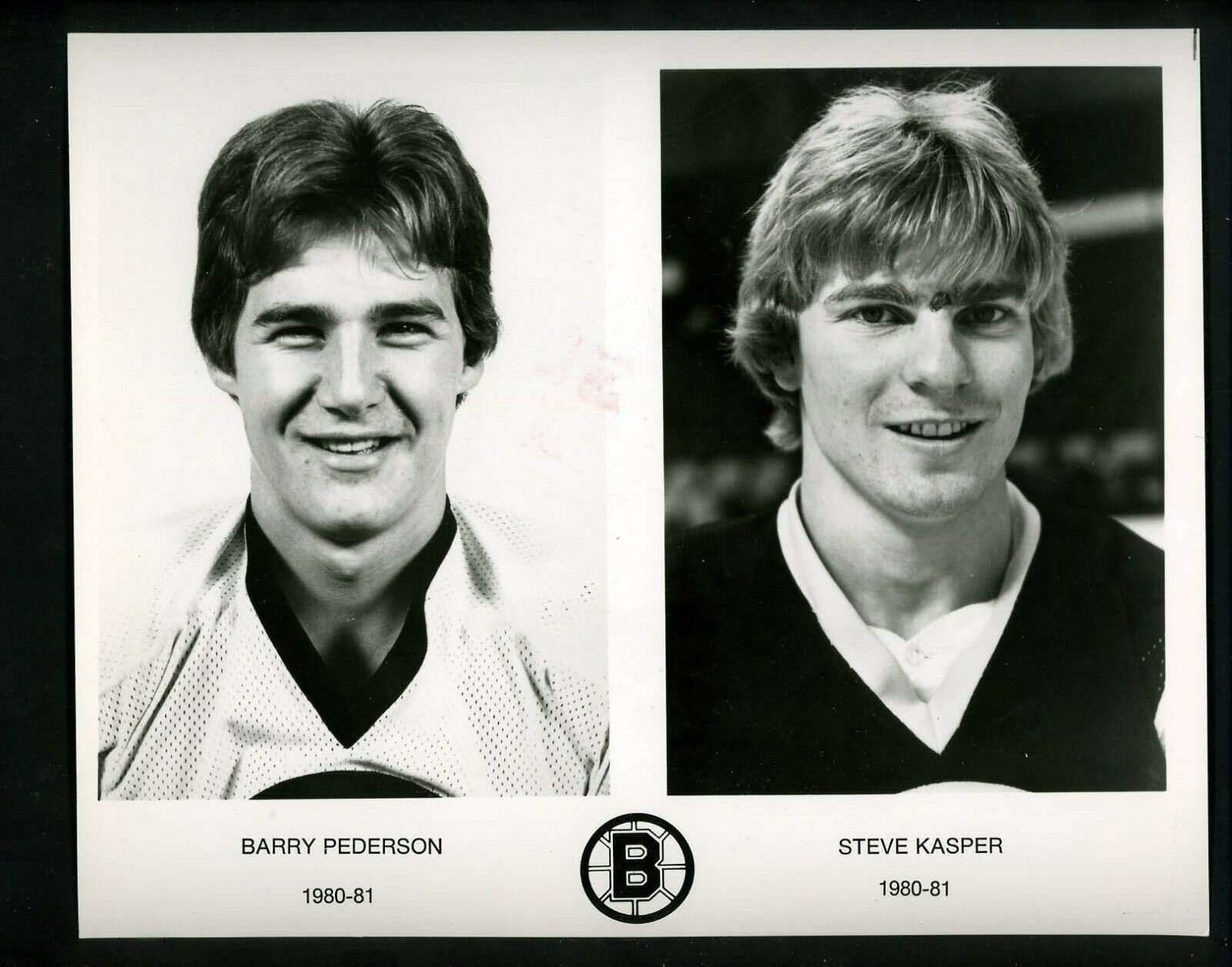 Barry Pederson & Steve Kasper Boston Bruins team issued 1980 Press Photo Poster painting