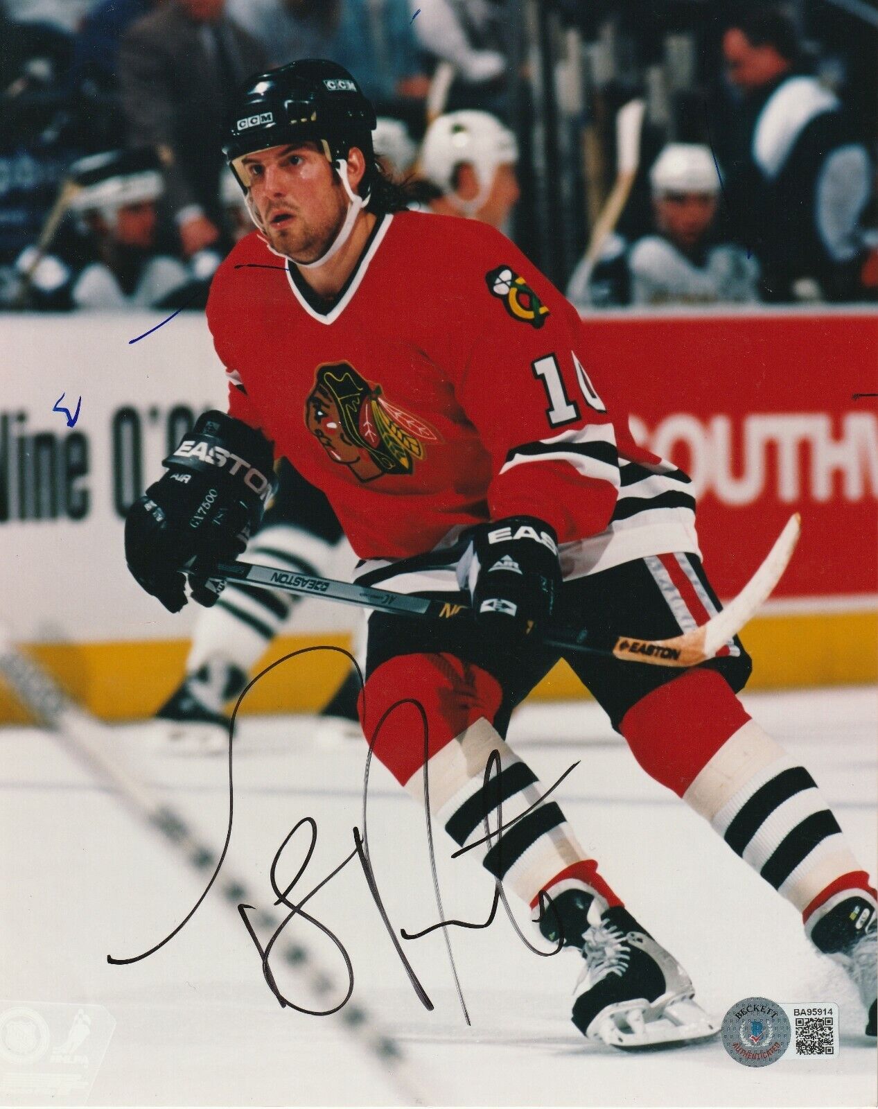 TONY AMONTE Signed Chicago BLACKHAWKS 8x10 Photo Poster painting with Beckett COA