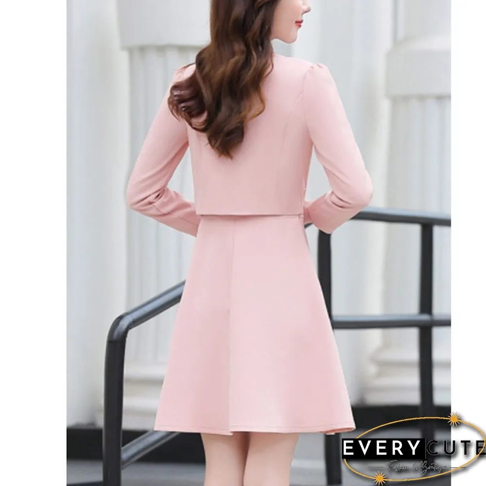 Shorts Set Outfit Womens Clothing Women Office Wear Long Dress Suits Pink Yellow Green