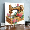 Framed Diamond Painting - Special Shaped - Sewing Machine (25x25cm)