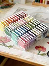 Multi-Color Embroidery Yarn with Transparent Storage Box Cross Stitch Supplies Sewing Embroidery Thread Set for Halloween Christmas Mothers Day