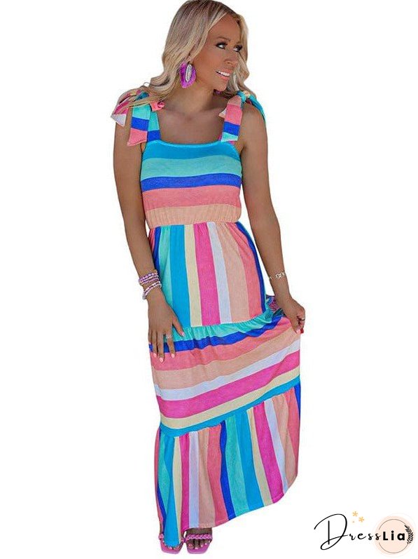 Bohemian Rainbow Maxi Dress