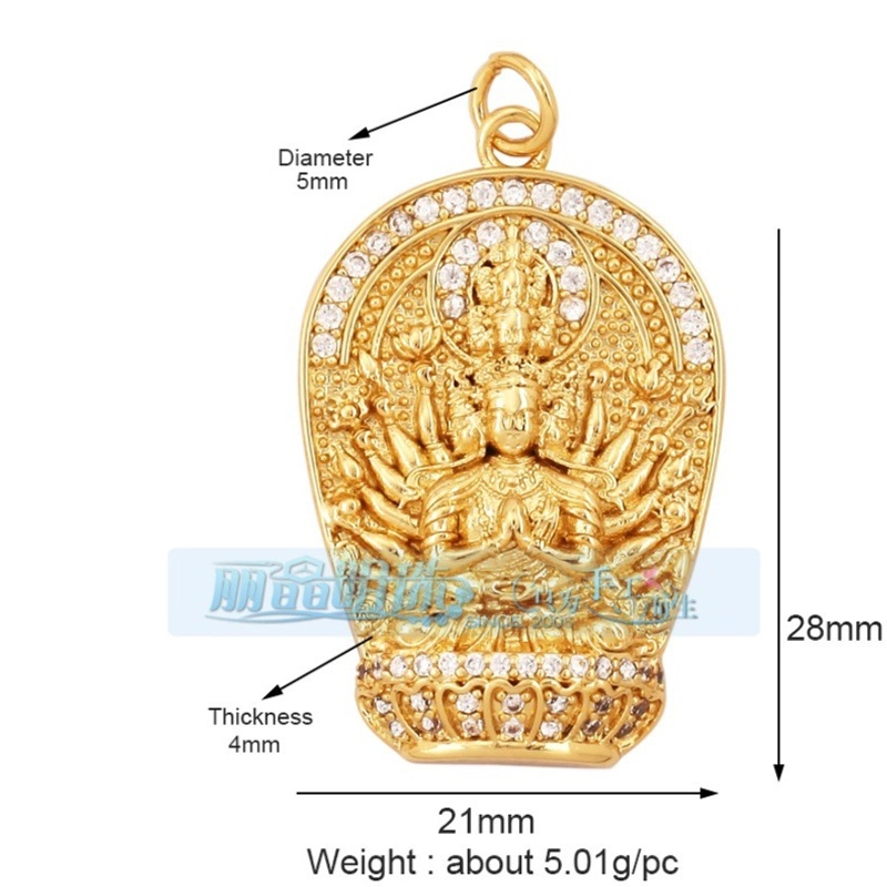 1 Piece Copper Buddha Pendant Jewelry Accessories