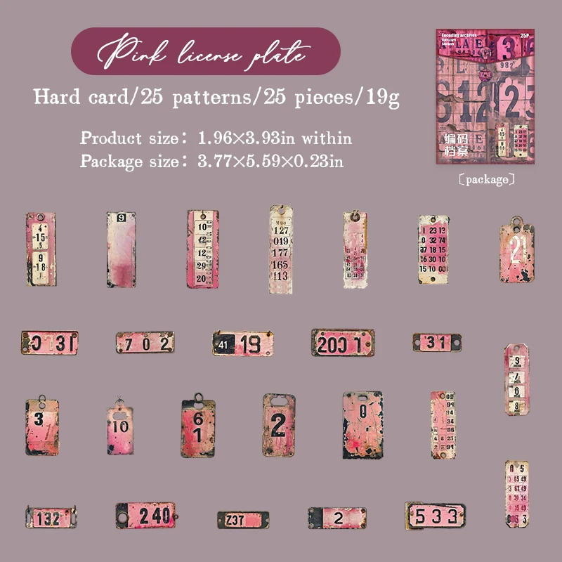 Journalsay Coding Archives Series Vintage Number Label Hard Card Sticker 