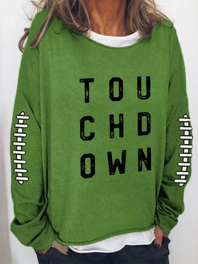 Women's Touchdown Football Print Sweatshirt socialshop