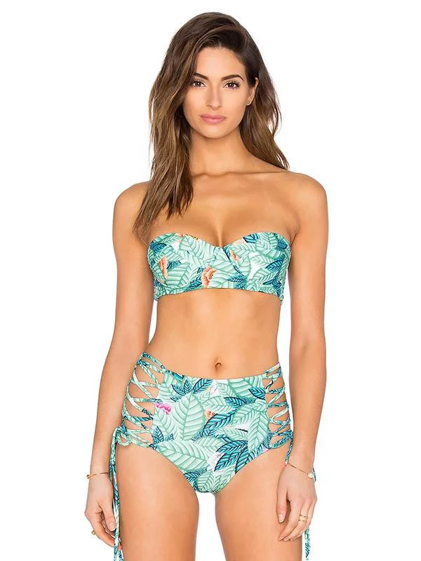 Floral-Print Underwired Split Bikini Swimsuit