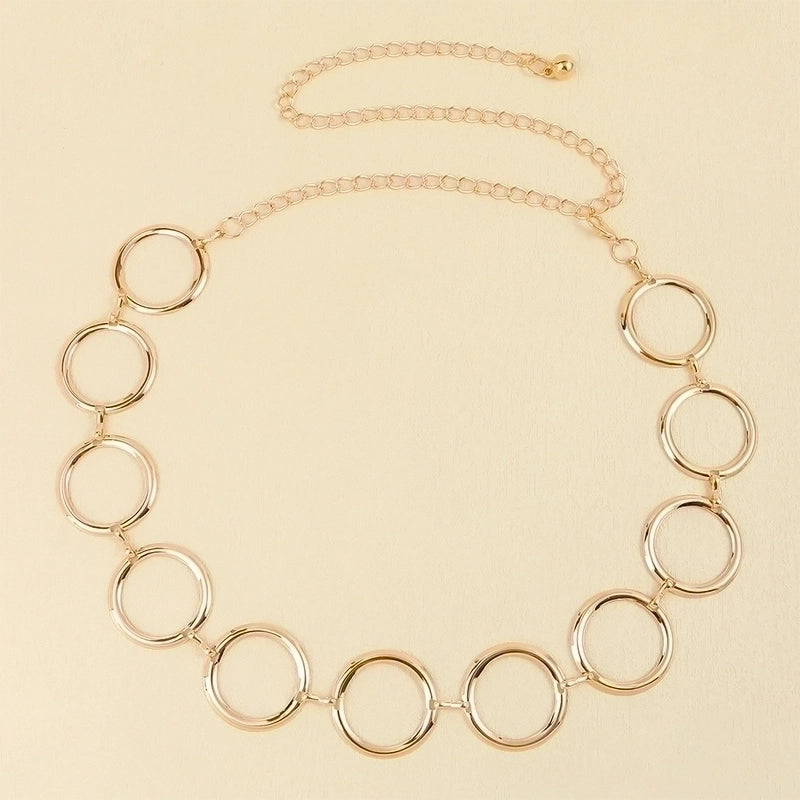 Basic Solid Color Metal Women’s Chain Belts
