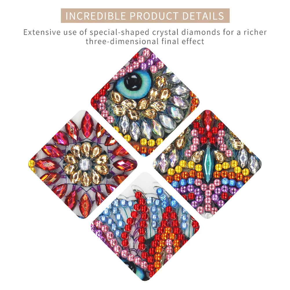 DIY Special Shaped Diamond Painting Owl LED Light Cross Stitch Embroidery