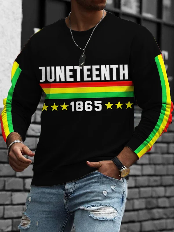 Men's Juneteenth 1865 Rasta Stripe Sweatshirt