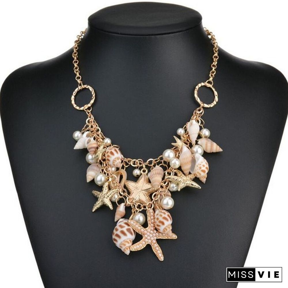 Ladies Fashion Beach Wind Starfish Wild Shell Necklace Shell Bracelet