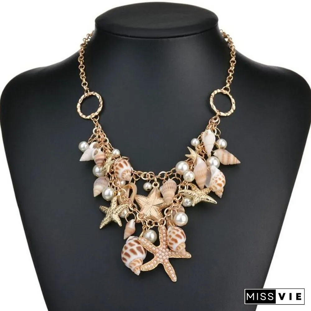 Ladies Fashion Beach Wind Starfish Wild Shell Necklace Shell Bracelet